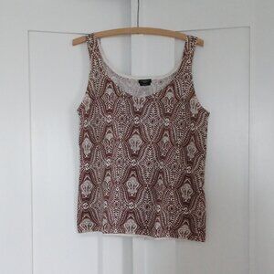 Talbots Pima cotton stamped cotton top